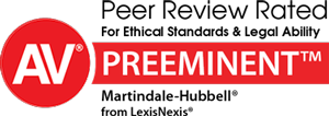Peer Review Rated For Ethical Standards & Legal Ability | AV Preeminent | Martindale-Hubbell from Lexis Nexis
